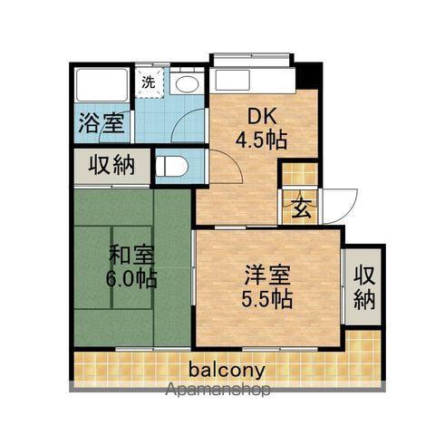 コーポラス幸武105(2DK/1階)の間取り写真