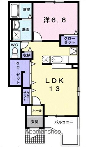 グッドリッチジオパレスD(1LDK/1階)の間取り写真