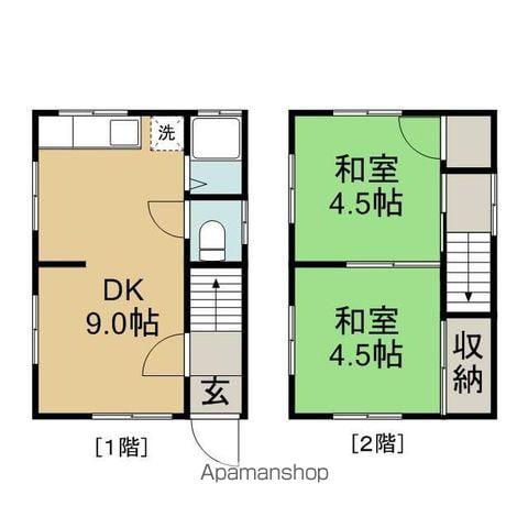 宮原借家(2DK)の間取り写真