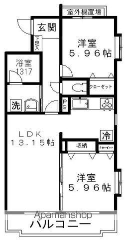 ディアレスト・メゾン(2LDK/3階)の間取り写真