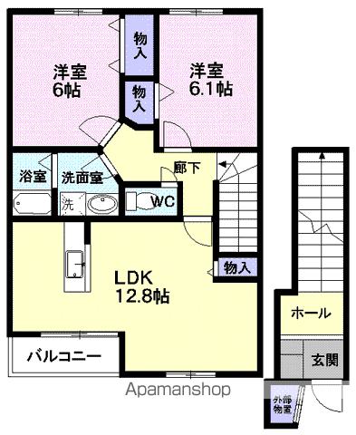 パーク・プレッソ(2LDK/2階)の間取り写真