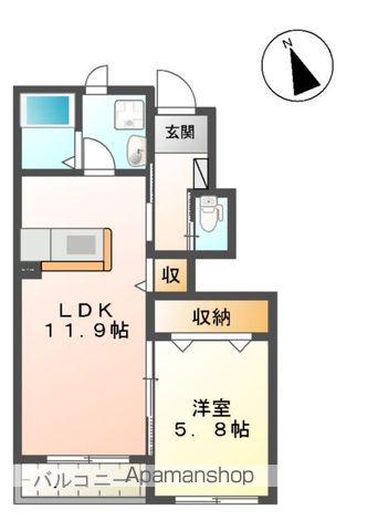 クレール名取 C棟(1LDK/1階)の間取り写真