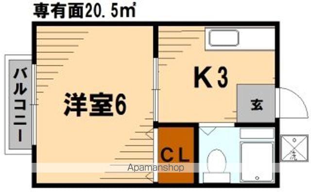 サンライズ東寺尾3(1K/1階)の間取り写真