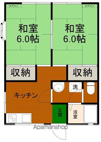 Kハイツ 和らぎ(2K/2階)の間取り写真