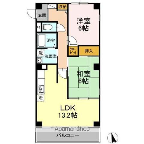 フォブール西公園(2LDK/2階)の間取り写真