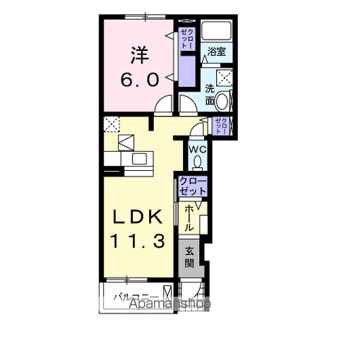 サンリット佐橋A(1LDK/1階)の間取り写真