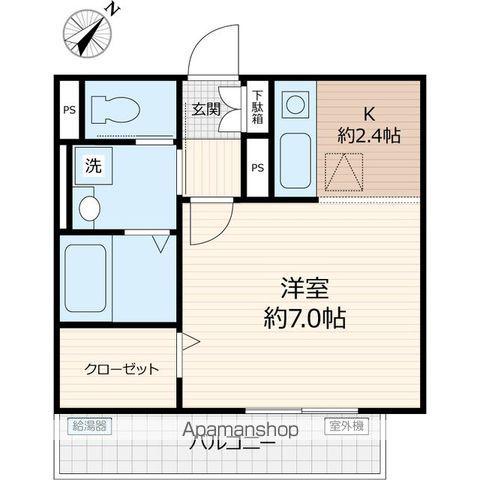 LA SUA CASA.SⅡ(ワンルーム/2階)の間取り写真