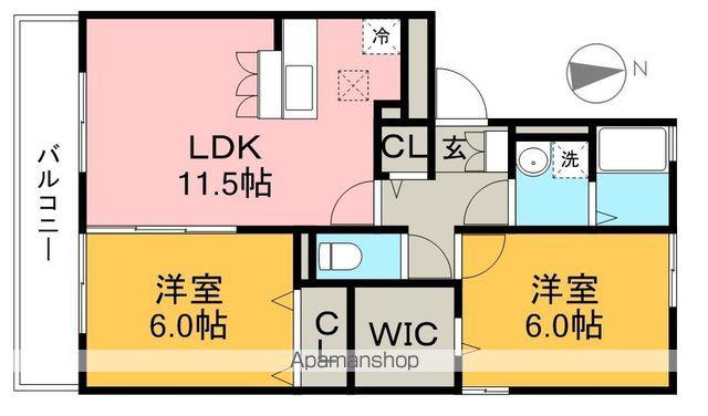 パストラルA棟(2LDK/3階)の間取り写真
