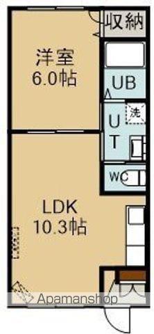 ユニBOX2(1LDK/3階)の間取り写真