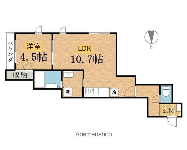 マンション国母(1LDK/3階)の間取り写真
