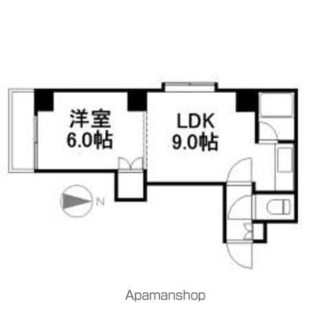 南1西18ビル(1LDK/11階)の間取り写真