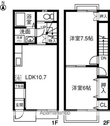 プラッサムコート今伊勢B(2LDK)の間取り写真