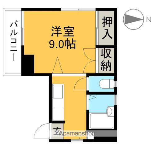 WIN LEGENDⅡ(ワンルーム/2階)の間取り写真