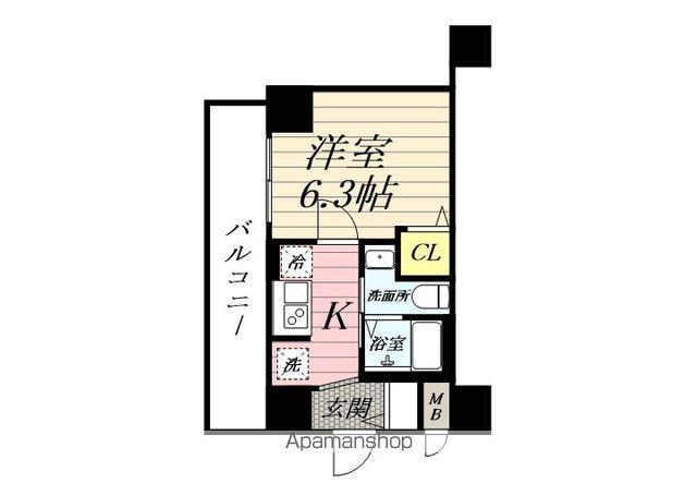 エルプレイス新子安2(1K/2階)の間取り写真