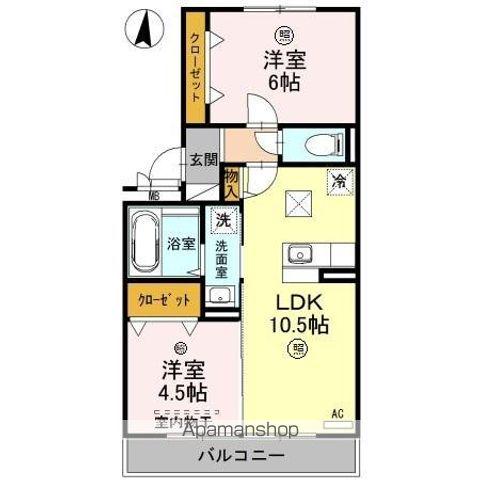 モントレゾール(2LDK/1階)の間取り写真