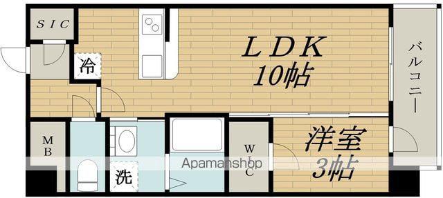 レジュールアッシュ塚本レジデンス(1LDK/9階)の間取り写真