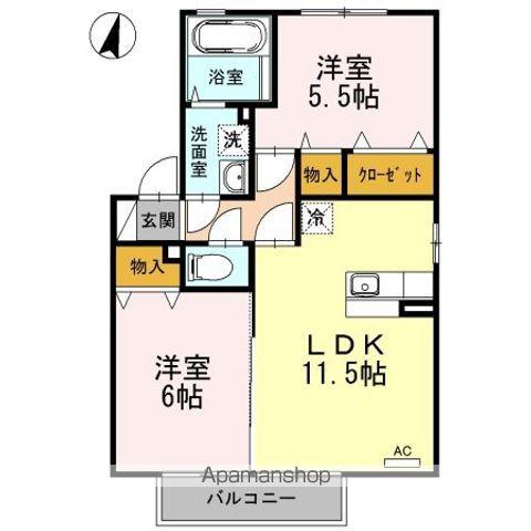 パークハイム(2LDK/2階)の間取り写真