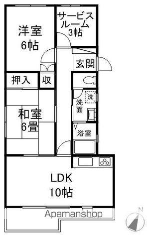 ホワイトハイツ東(2SLDK/3階)の間取り写真