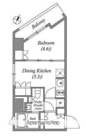 ラクレイス横濱関内(1DK/9階)の間取り写真