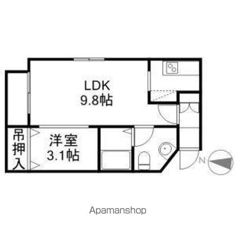 フォーラム旭山(1DK/3階)の間取り写真