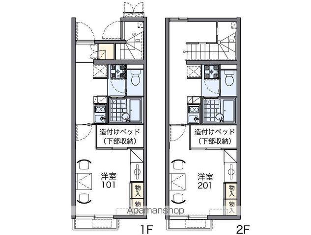 レオパレス一力(1K/2階)の間取り写真