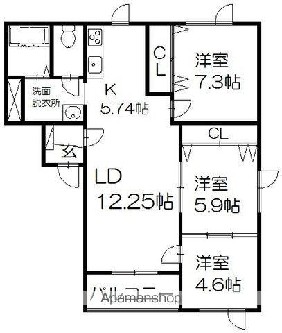 メゾン・セリーヌ(3LDK/3階)の間取り写真