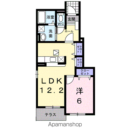 サニークローヴB(1LDK/1階)の間取り写真