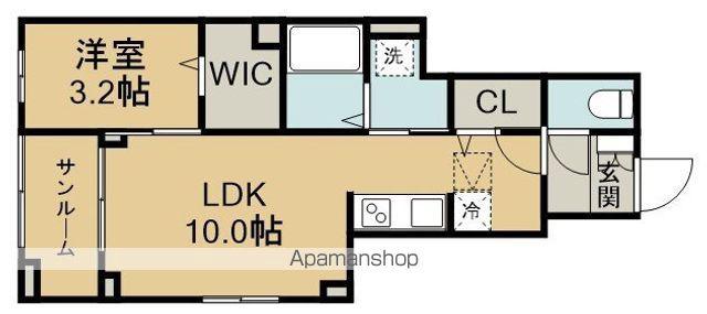 ノクターン(1LDK/1階)の間取り写真