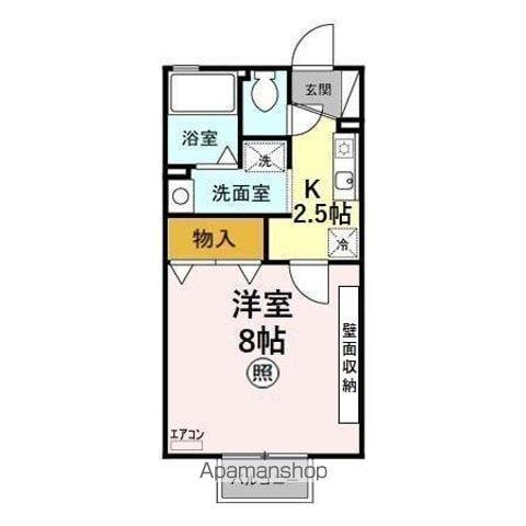 リアルコート Ⅰ(1K/2階)の間取り写真