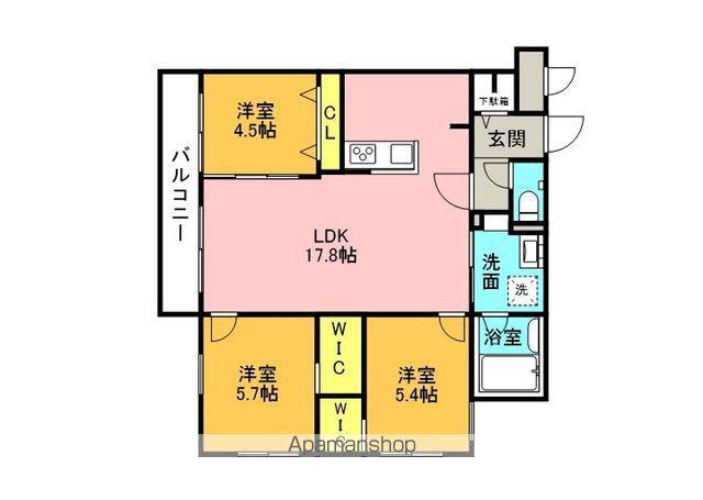 HIGH RESIDENCE YAMAHANA(3LDK/3階)の間取り写真