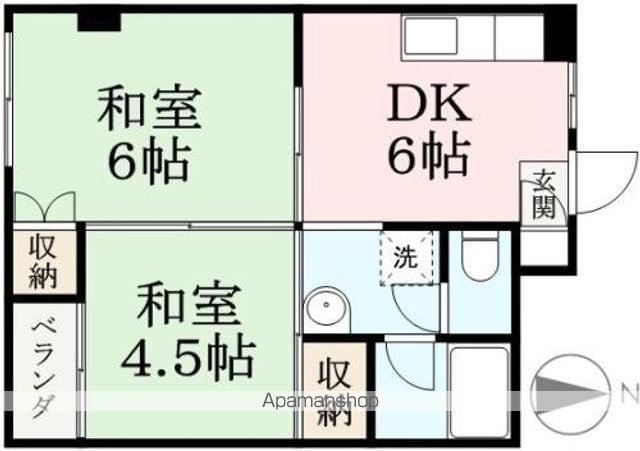 メゾンゆずり葉(2DK/2階)の間取り写真
