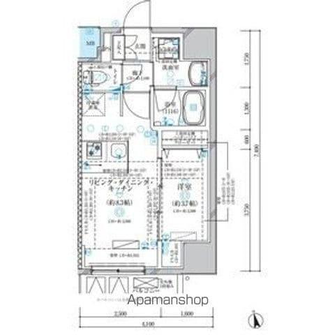 ディアレイシャス名古屋浄心(1LDK/2階)の間取り写真