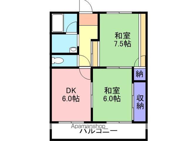 コーポブランシュ(2DK/2階)の間取り写真