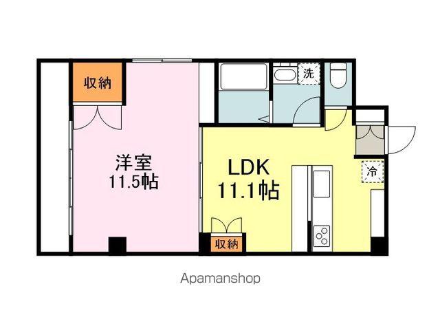 クレスト明治町(1LDK/5階)の間取り写真