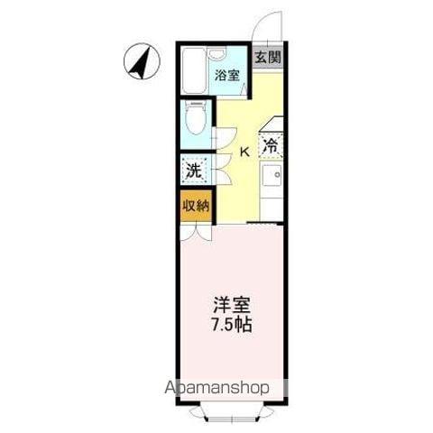 クリスタル大学南(1K/2階)の間取り写真