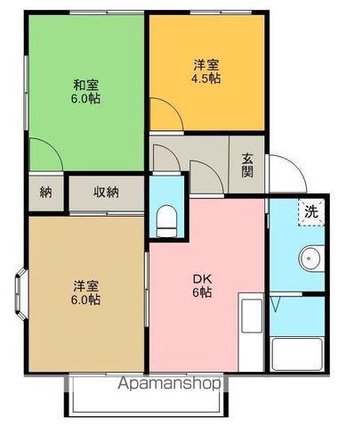 メゾンひうち(3DK/1階)の間取り写真