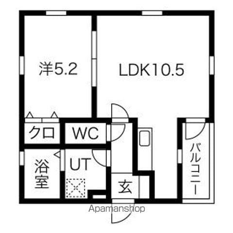 LUCE(1LDK/3階)の間取り写真