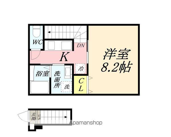 ヴィラウィーブ(1K/2階)の間取り写真