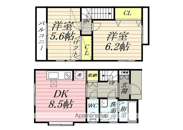 ビューパークⅡ(2DK)の間取り写真