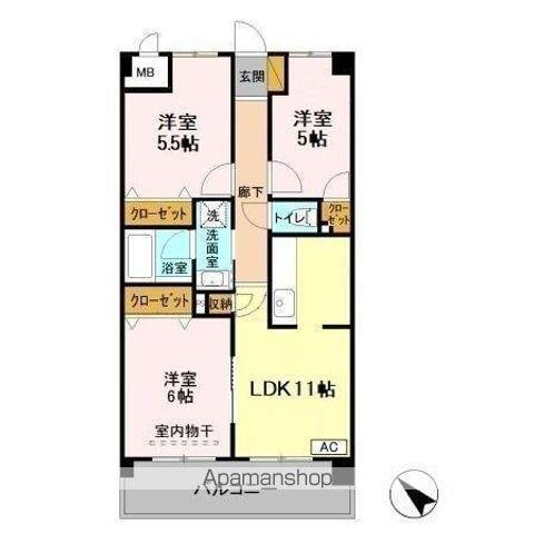 レジデンスJOKO(3LDK/3階)の間取り写真