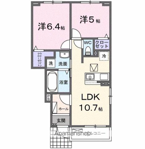 SUNRISE(2LDK/1階)の間取り写真