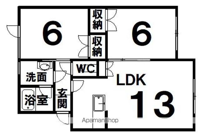 インペリアル文苑(2LDK/1階)の間取り写真