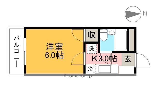 コーポ朝日XⅠ(1K/5階)の間取り写真