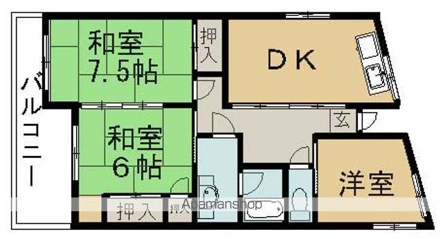 第3コーポ唐子(3LDK/2階)の間取り写真