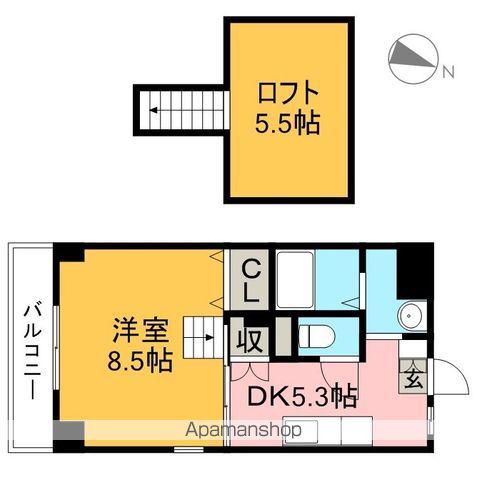 ピープルハウスⅡ(1DK/4階)の間取り写真