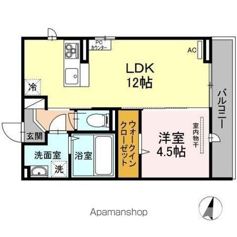 コート テラ(1LDK/3階)の間取り写真