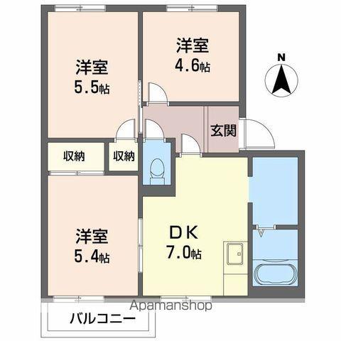 ディアスA(2LDK/2階)の間取り写真