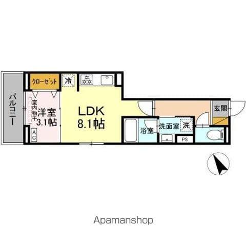 ディーラヴェニュー(1LDK/2階)の間取り写真