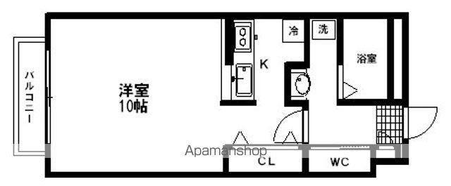 PROUD子平町(1K/2階)の間取り写真
