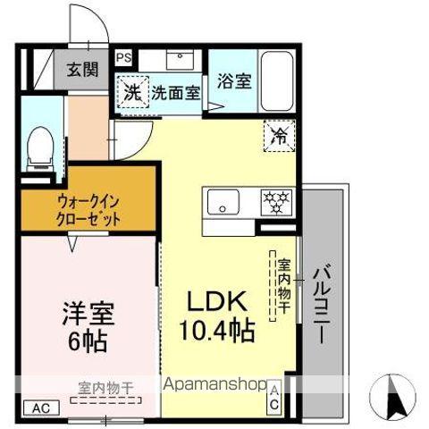 トリシア東口(1LDK/2階)の間取り写真